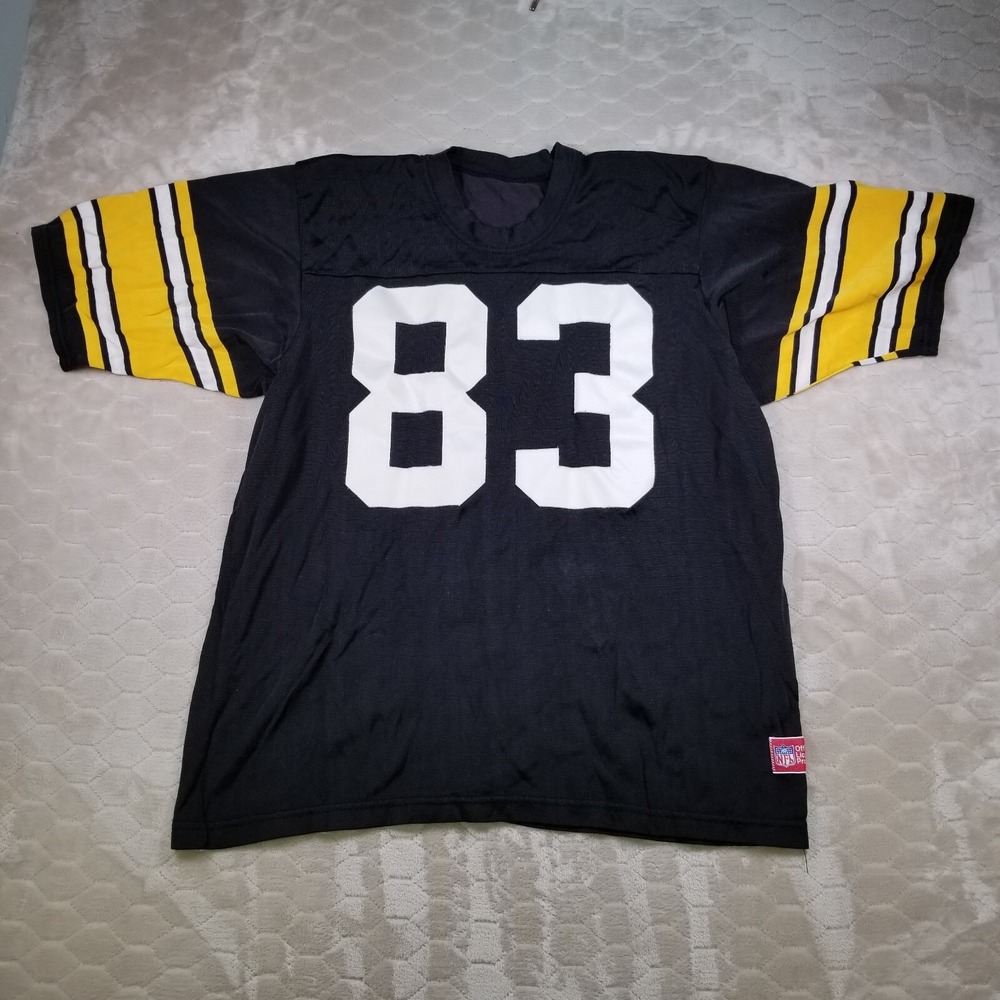 VTG 1980s Pittsburgh Steelers Sand Knit Jersey #83 USA Made RARE Sz XL Look